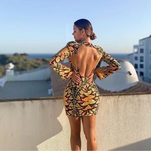 Zara Bodycon Paisley Boho Mini Dress Size M